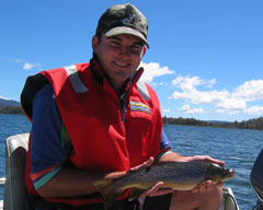 Ben holds a wild Tasmanian trout