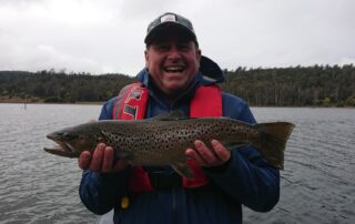 Dave holding a wild brown trout