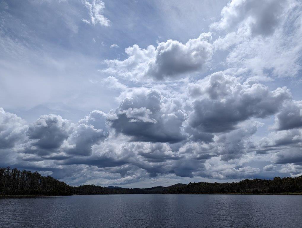 Cloud cover over a lake in the Tasmanian midlands