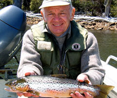 Peter holding a wild brown trout