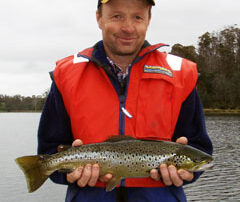 Simon with a nice brown trout