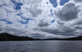 cloudy sky over a lake