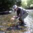 Stewart brings to hand a wild Tasmanian trout